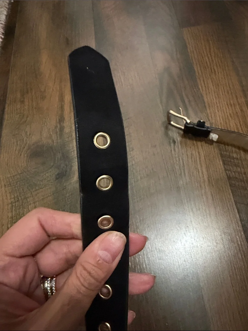 Target Black Studded Faux Suede Belt with Gem Accents Large